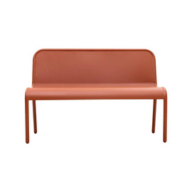 outdoor bench metal terracotta coloured L 1200 mm product photo