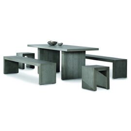 table group ROCKALL  • table|2 benches|2 stools  • grey product photo