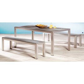 complete set SEATTLE Table | 2 benches silver anthracite product photo