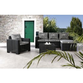 lounge group KENIA  • sofa|armchair|table|stool  • anthracite  • graphite product photo