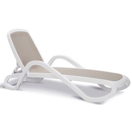 stacking lounger ALFA white grey | 1940 mm  x 710 mm  H 300 mm product photo