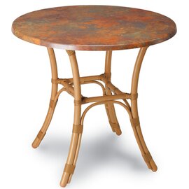 Table bamboo, round, Ø 80 cm, height 71 cm, weather-proof Werzalit plate, 4-leg aluminum frame, color: natural / Vulcano product photo