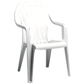 stackable armchair LAREDO white | 580 mm  x 570 mm | high back product photo