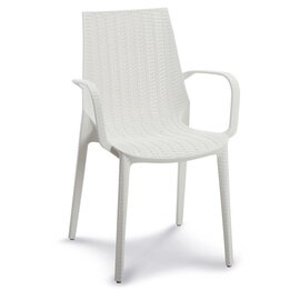 Stacking chair Linette, glass fiber reinforced full plastic, weather-resistant, color: white product photo