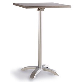 Standing table Maestro, square, 70 cm x 70 cm, height 110 cm, color: silver, plate decor: Acantus, aluminum base, with height adjustment screws, weatherproof product photo