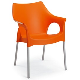 stackable armchair VEGAS orange | 590 mm  x 560 mm | low back product photo