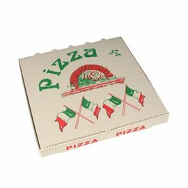 Pizza carton pure Italian flag cellulose | 330 mm x 330 mm H 40 mm product photo