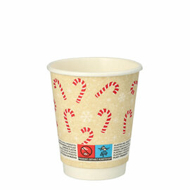 drinking cup disposable PLA-coated Candy Canes 200 ml Ø 80 mm product photo