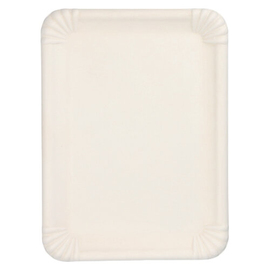 serving plate sugarcane fibers white rectangular | 350 mm x 260 mm product photo