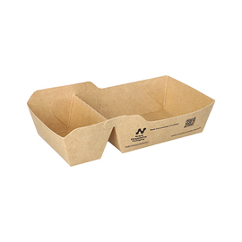 snack tray NOTPLA | 2 compartments | 145 mm x 70 mm | disposable product photo