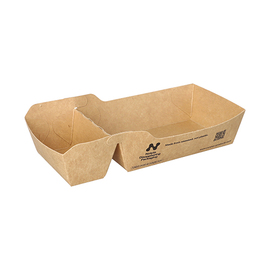 snack tray NOTPLA | 2 compartments | 165 mm x 70 mm | disposable product photo