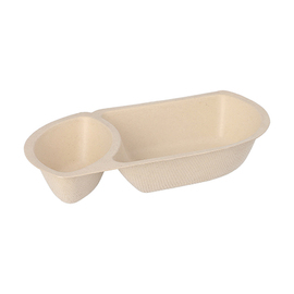 snack tray sugarcane fibers | 176 mm x 97 mm H 36 mm product photo