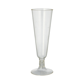 champagne glasses PLA 0.1 ltr with mark; | crystal clear foot | disposable product photo