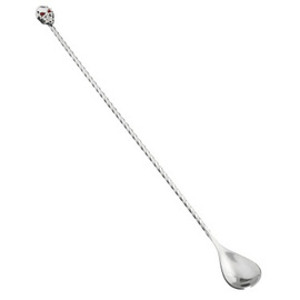 bar spoon SKULL M stainless steel L 330 mm | twisted handle | pestle product photo