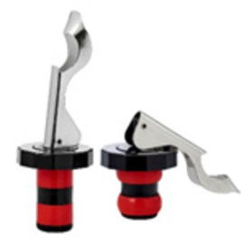universal bottle stopper red|black with bottle opener on the lever product photo