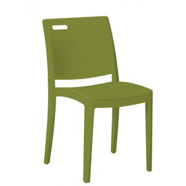 patio chair CLIP GR • green stackable | seat height 450 mm product photo