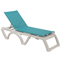 sunbed JAMAICA BEACH white | turquoise stackable | 1900 mm x 700 mm H 380 mm product photo