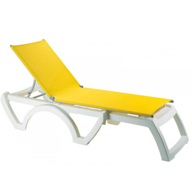 sunbed JAMAICA BEACH white | yellow stackable | 1900 mm x 700 mm H 380 mm product photo