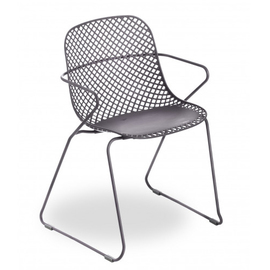 patio chair RAMATUELLE 73 ' anthracite stackable seat height 420 mm product photo
