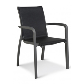 garden armchair SUNSET • black stackable | seat height 450 mm product photo