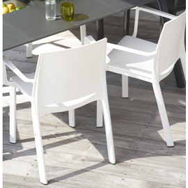 patio chair MILTON • white stackable | seat height 450 mm product photo  S