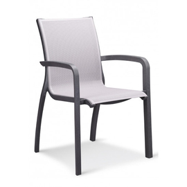 garden armchair SUNSET • black | grey stackable | seat height 450 mm product photo