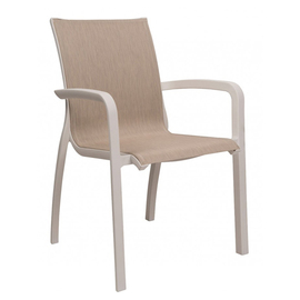 garden armchair SUNSET • silver | beige | 610 mm x 630 mm H 890 mm | seat height 450 mm product photo