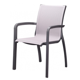garden armchair SUNSET • black | grey | 610 mm x 630 mm H 890 mm | seat height 450 mm product photo