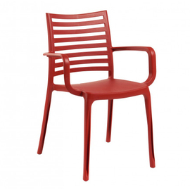 patio chair SUNDAY with armrests • red | seat height 465 mm product photo