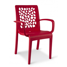 patio chair TULIP with armrests • red | seat height 475 mm product photo