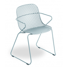 patio chair RAMATUELLE 73 ' blue stackable seat height 420 mm product photo