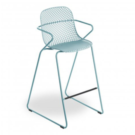 bar chair RAMATUELLE 73 ' blue stackable seat height 750 mm product photo
