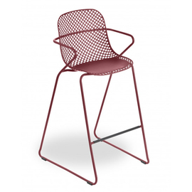 bar chair RAMATUELLE 73 ' red stackable seat height 750 mm product photo