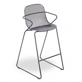 bar chair RAMATUELLE 73 ' anthracite stackable seat height 750 mm product photo