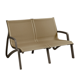 lounge settee | 2-seater SUNSET with armrests • bronze | cognac | 1370 mm x 830 mm H 840 mm | seat height 380 mm product photo