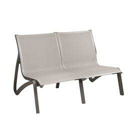 lounge settee | 2-seater SUNSET • silver | grey | seat height 380 mm product photo
