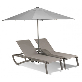 double sun lounger SUNSET silver | grey stackable | 1920 mm H 390 mm product photo
