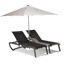 double sun lounger SUNSET black | grey stackable | 1920 mm H 390 mm product photo