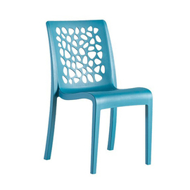 patio chair TULIP • blue stackable | seat height 475 mm product photo