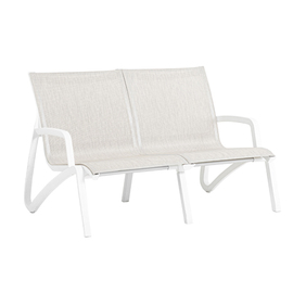 lounge settee | 2-seater SUNSET • white | beige | 1370 mm x 830 mm H 840 mm | seat height 380 mm product photo