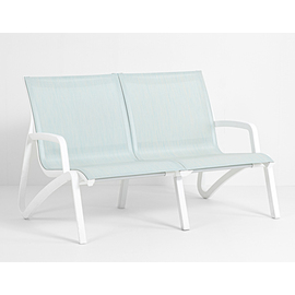 lounge settee | 2-seater SUNSET with armrests | seat height 380 mm product photo