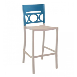 bar chair MOON • white | blue stackable | seat height 765 mm product photo