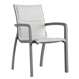 patio chair SUNSET CONFORT with armrests • black | grey | 610 mm x 630 mm H 890 mm | seat height 450 mm product photo