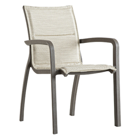 patio chair SUNSET CONFORT with armrests • bronze | brown | 610 mm x 630 mm H 890 mm | seat height 450 mm product photo
