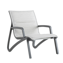 lounge chair SUNSET CONFORT with armrests • black | grey | 610 mm x 830 mm H 890 mm | seat height 380 mm product photo