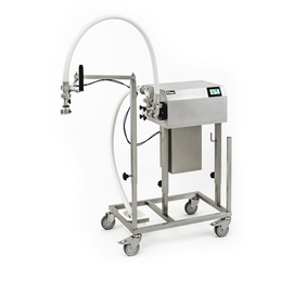 filling machine|dispenser AP 2024-040 with suction hose | floor model wheeled product photo