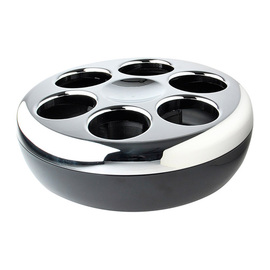 bottle cooler PURE plastic black chromium coloured | suitable for 6 bottles product photo