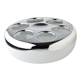 bottle cooler PURE plastic white chromium coloured | suitable for 6 bottles product photo