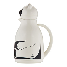 vacuum jug THERMO-BEAR 1 ltr white shiny glass insert screw cap  H 265 mm product photo
