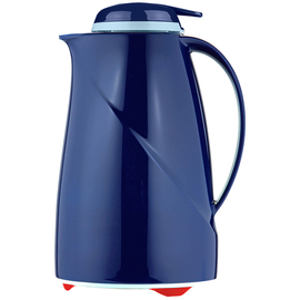 vacuum jug Wave Push 1.5 ltr blue glass insert pressure cap | one-hand operation product photo